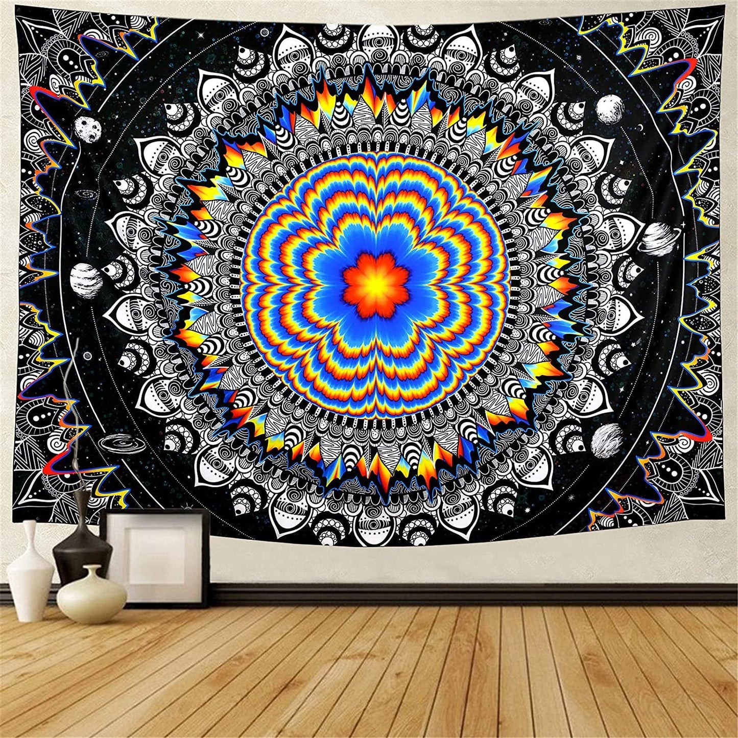 Colorful Mandala Space Tapestry Wall Hanging