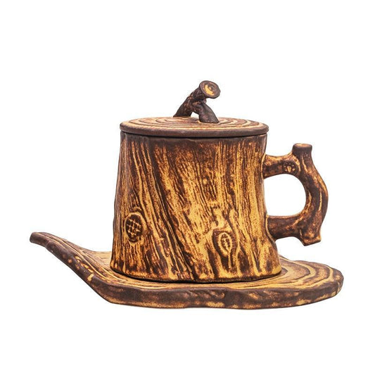 Woodland Coffee Cup with Lid & Plate