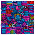 Neon Motivational Stickers – 50 PCS Set