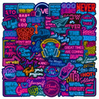 Neon Motivational Stickers – 50 PCS Set