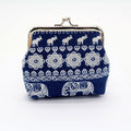 Lychee Leather Elephant Art Coin Purse