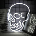 LED White Neon Skull Sign