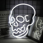 LED White Neon Skull Sign