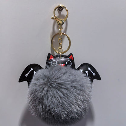 Cute Fluffy Bat Keychain