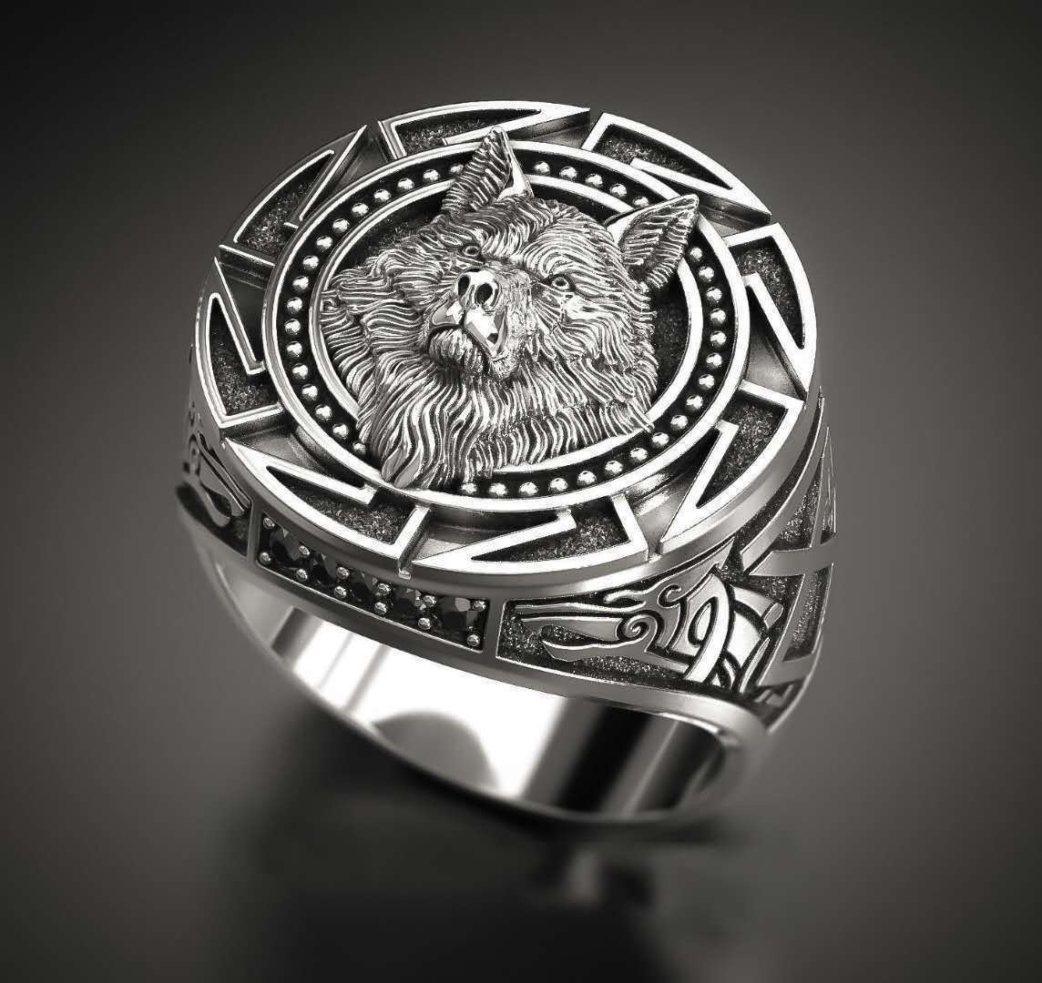 Wolf Emblem Alloy Ring