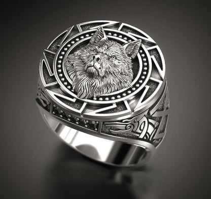 Wolf Emblem Alloy Ring