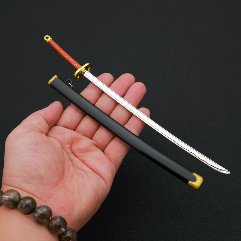 22mm Katana-Style Metal Ornament Keychain