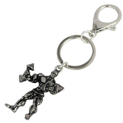 Athletic Muscular Man Metal Keychain