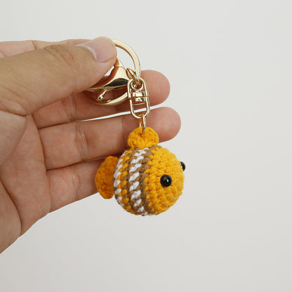 Hand Crocheted Clownfish Keychain