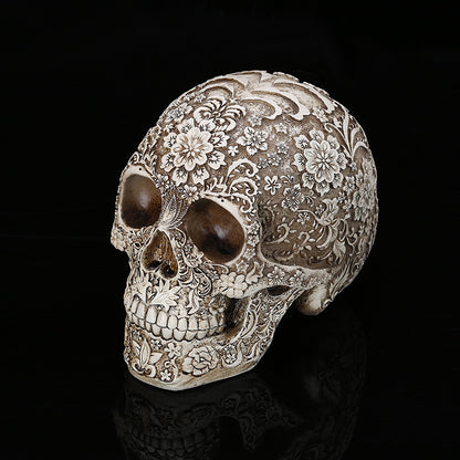 Handmade Gothic Floral Skull Décor
