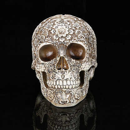 Handmade Gothic Floral Skull Décor
