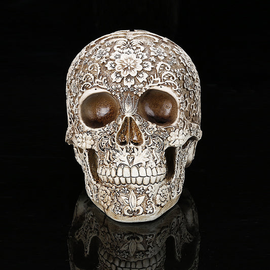 Handmade Gothic Floral Skull Décor