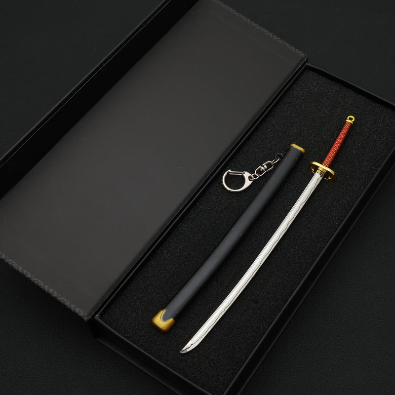 22mm Katana-Style Metal Ornament Keychain