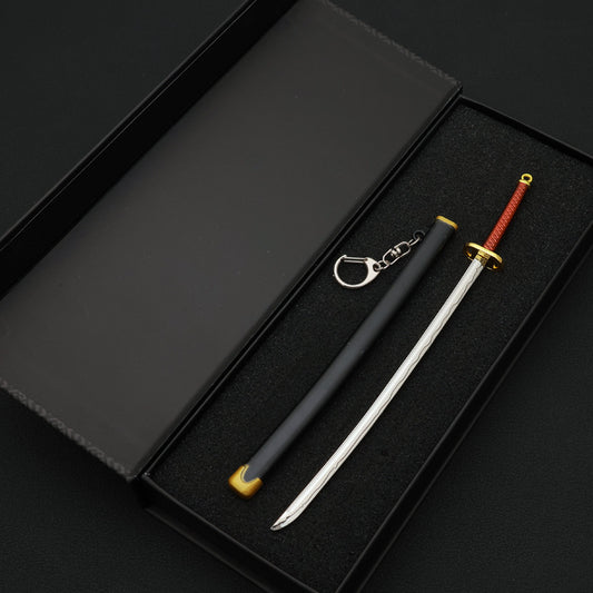 22mm Katana-Style Metal Ornament Keychain