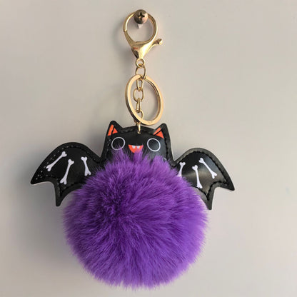 Cute Fluffy Bat Keychain