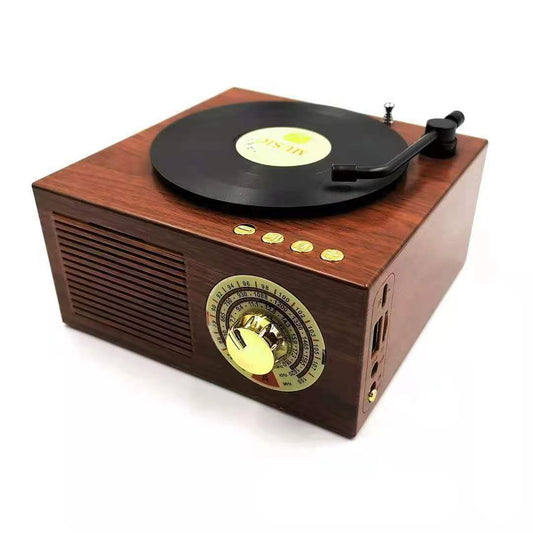 Classic Vinyl-Inspired Bluetooth Speaker With Radio