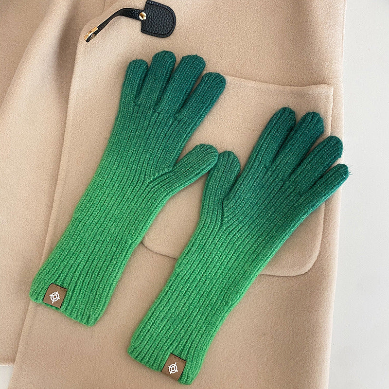 Winter Warm Gradient Color Gloves