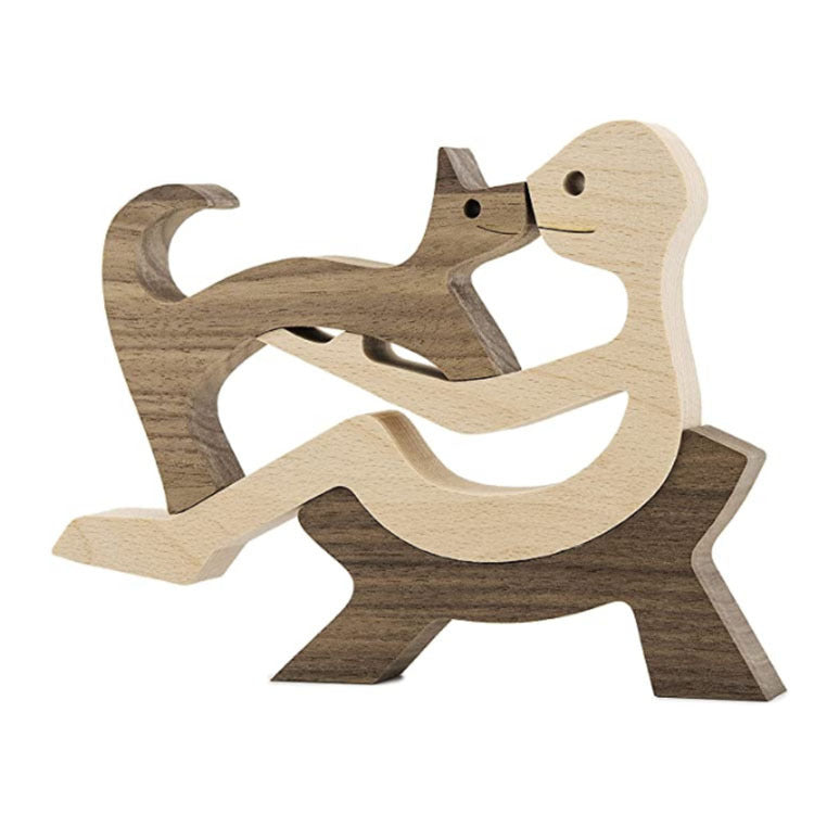 Minimalist Wooden Bond Sculpture Figurines