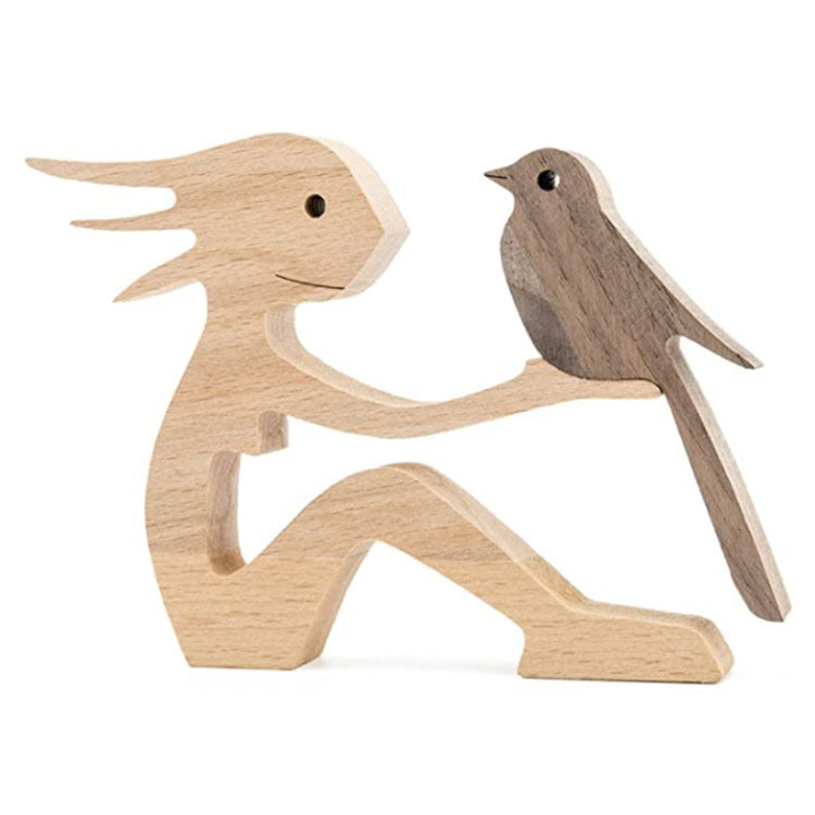 Minimalist Wooden Bond Sculpture Figurines