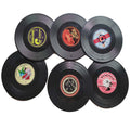 Retro Vinyl Cup Coasters — Set of 6