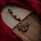 Handmade Vintage Brass Dragon Keychain