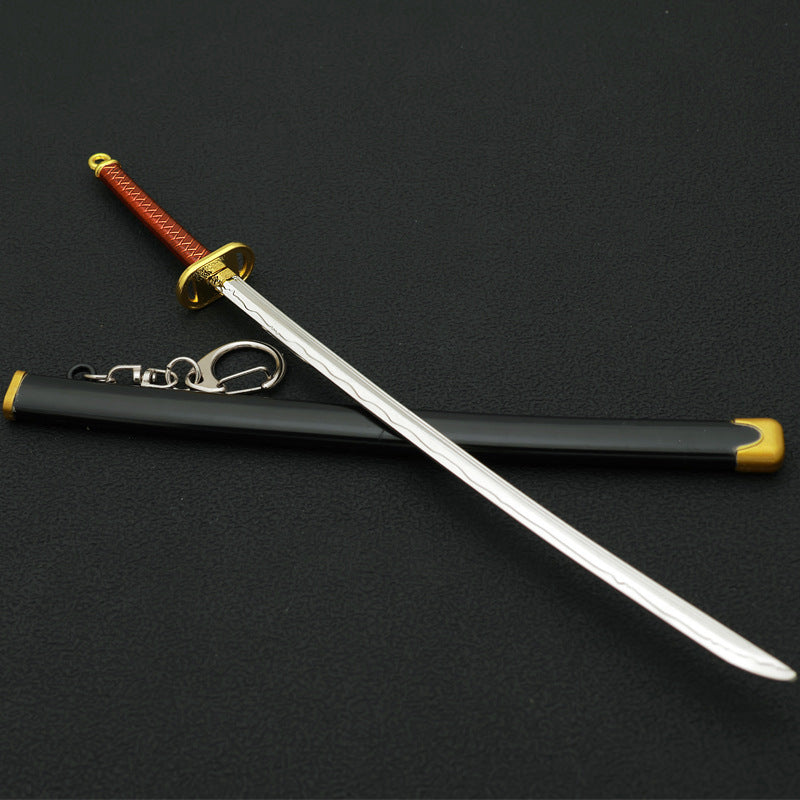 22mm Katana-Style Metal Ornament Keychain
