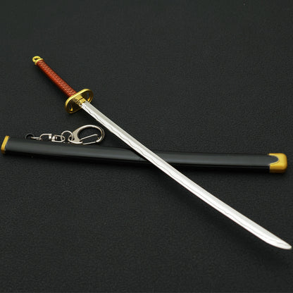 22mm Katana-Style Metal Ornament Keychain