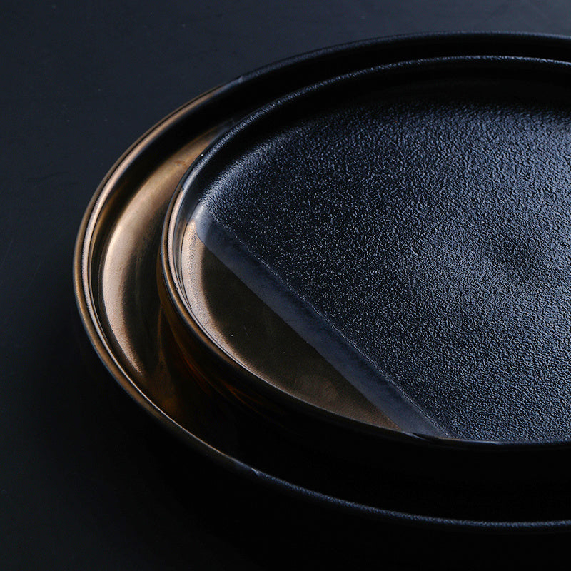 Artisan Black & Gold Serving Plate