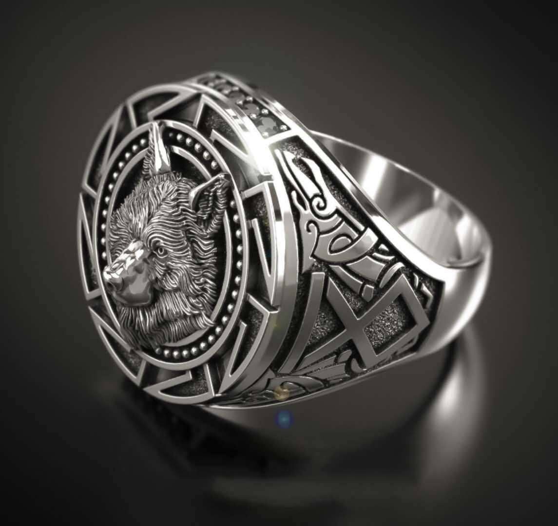 Wolf Emblem Alloy Ring