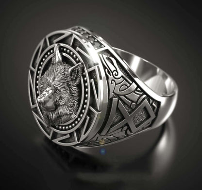 Wolf Emblem Alloy Ring