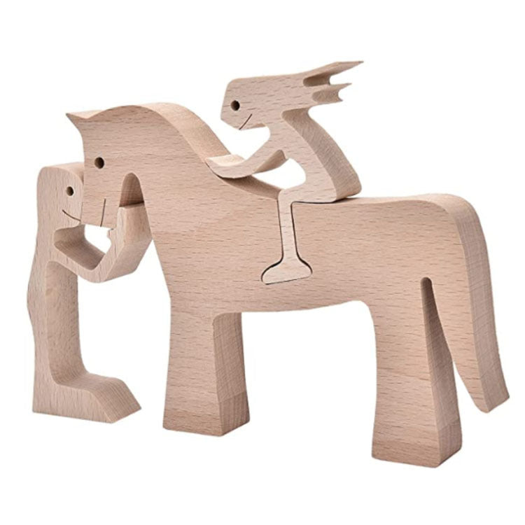Minimalist Wooden Bond Sculpture Figurines