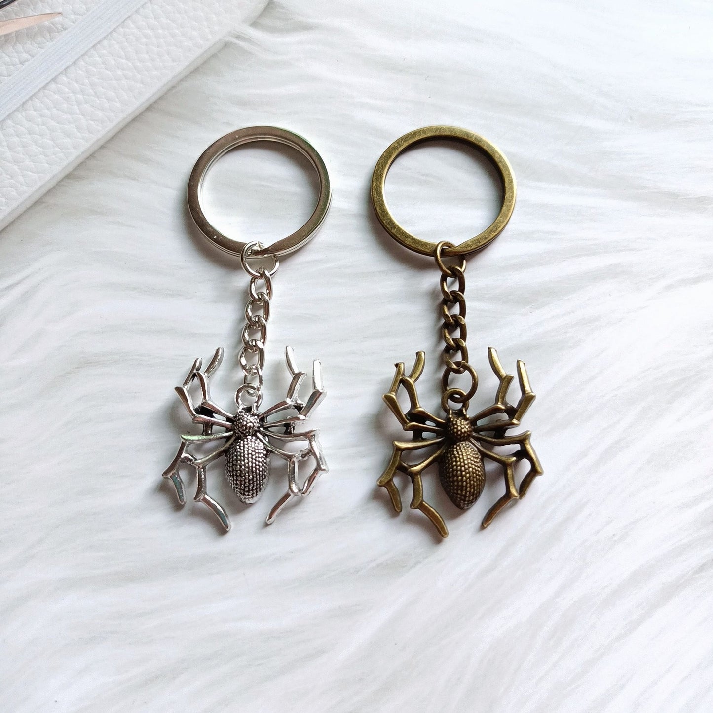 Gothic Spider Charm Keychain
