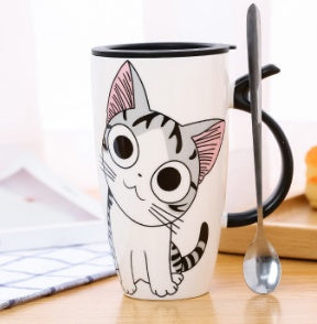 Happy Cat Large Ceramic Mug