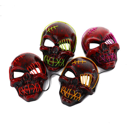 Scarred Pirate Skull LED Mask