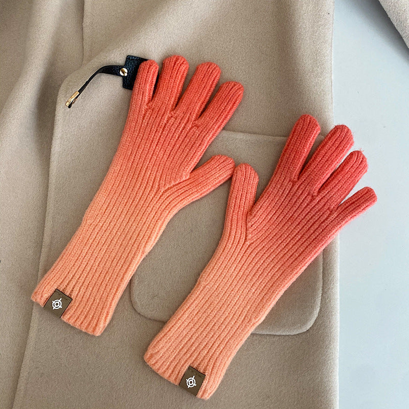 Winter Warm Gradient Color Gloves
