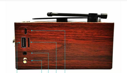 Classic Vinyl-Inspired Bluetooth Speaker With Radio