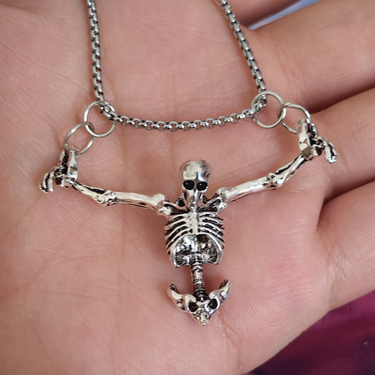 Half Skeleton Pendant Necklace