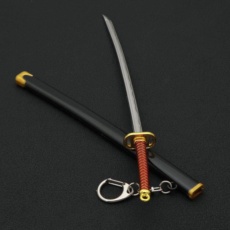 22mm Katana-Style Metal Ornament Keychain