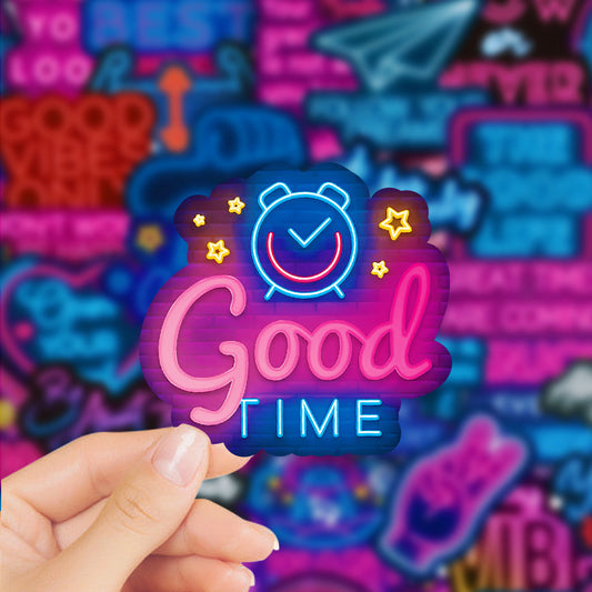 Neon Motivational Stickers – 50 PCS Set