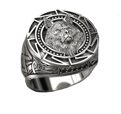 Wolf Emblem Alloy Ring