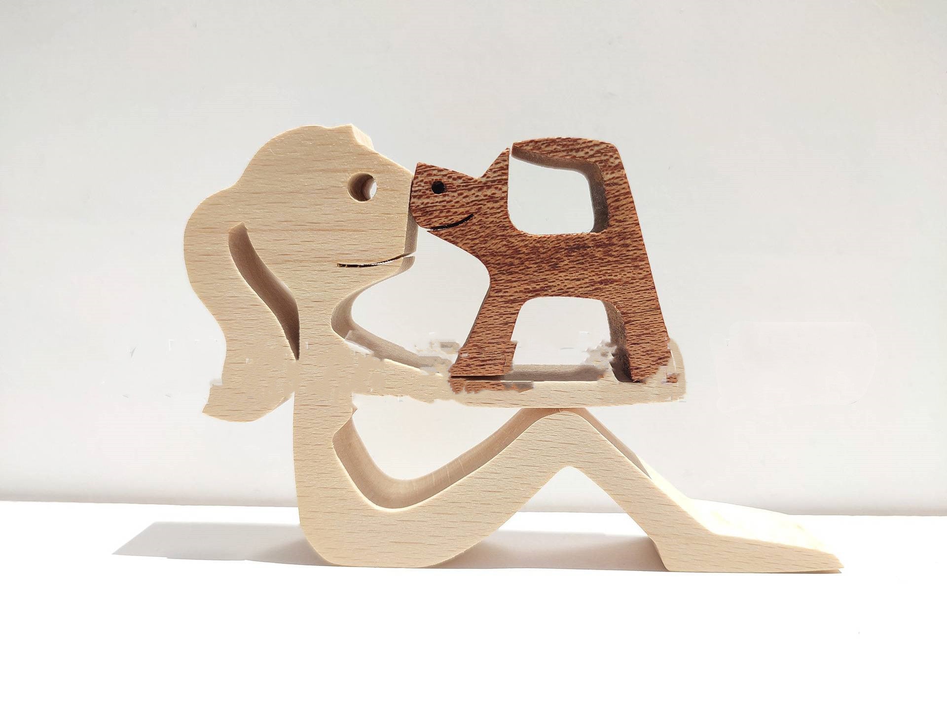 Minimalist Wooden Bond Sculpture Figurines