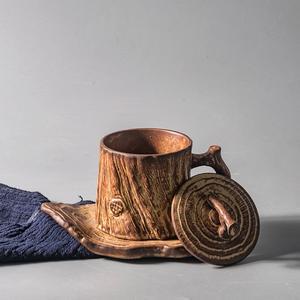 Woodland Coffee Cup with Lid & Plate