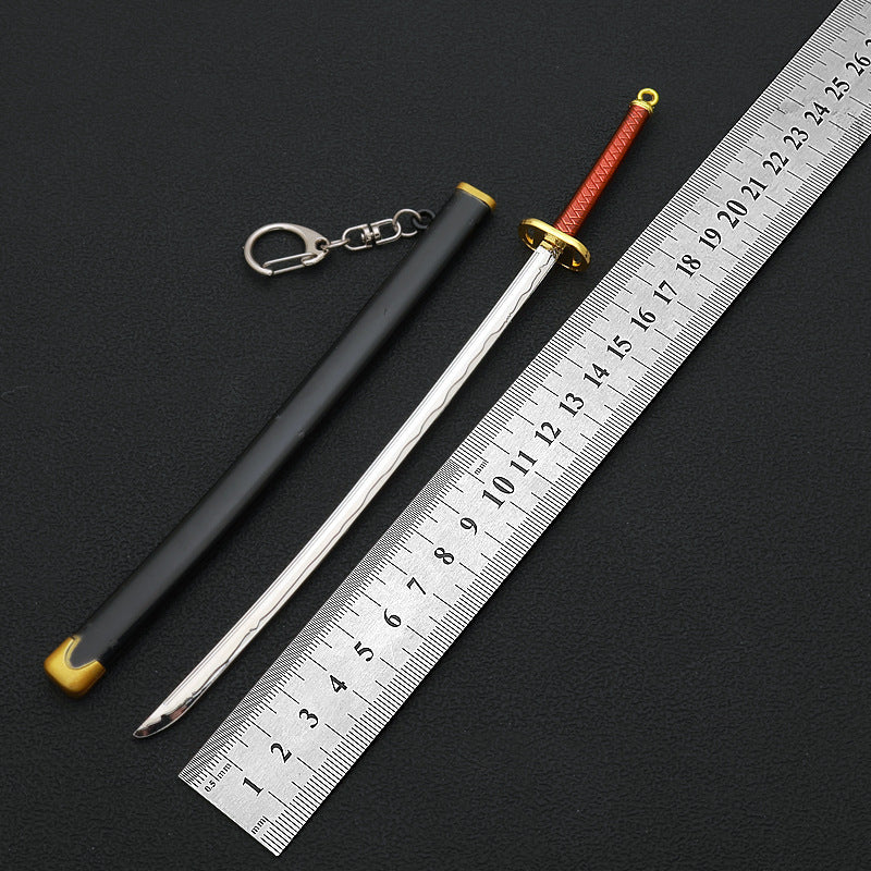 22mm Katana-Style Metal Ornament Keychain