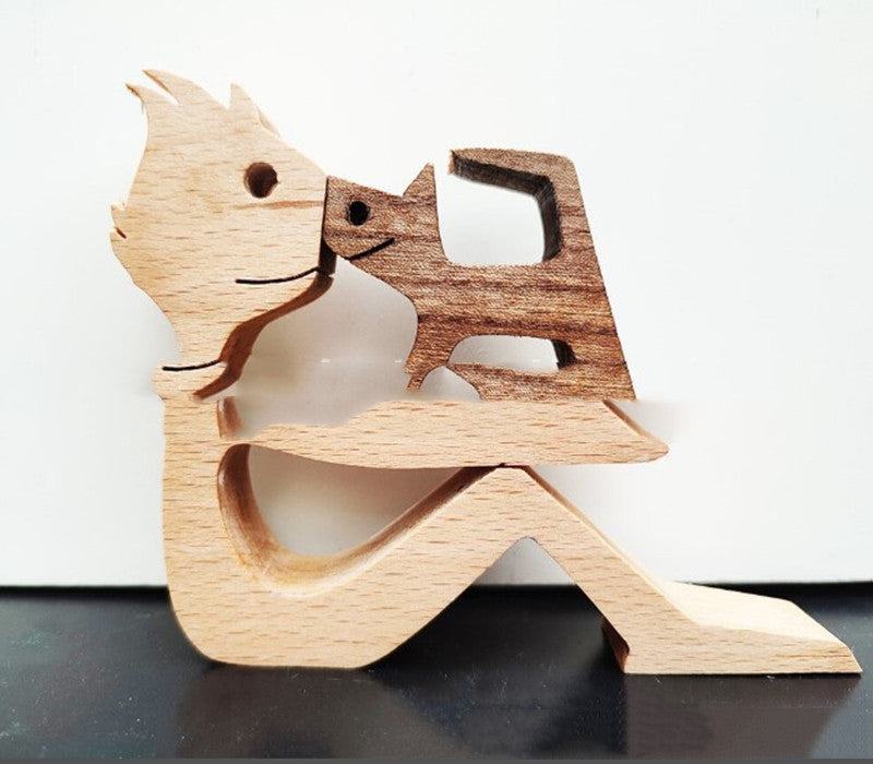 Minimalist Wooden Bond Sculpture Figurines
