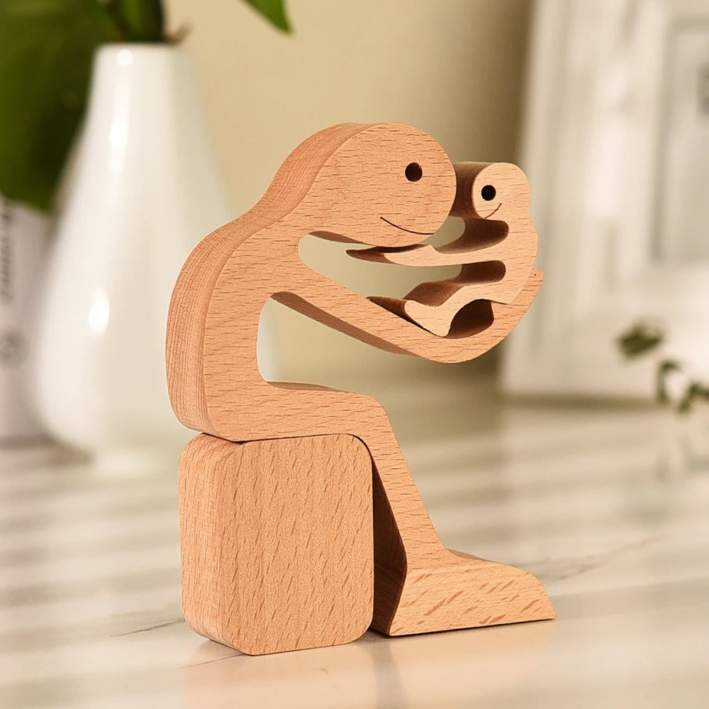 Minimalist Wooden Bond Sculpture Figurines