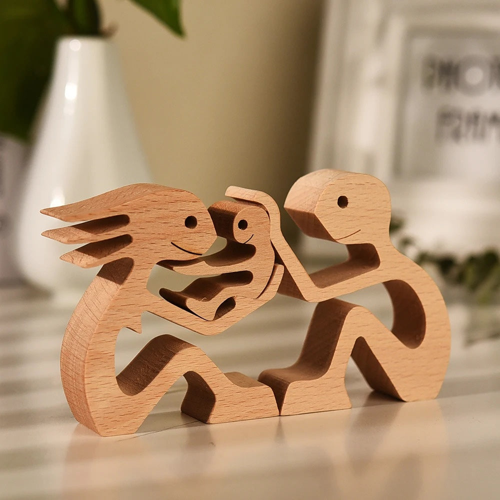 Minimalist Wooden Bond Sculpture Figurines