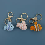 Hand Crocheted Clownfish Keychain