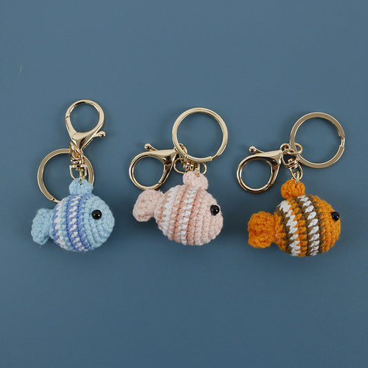 Hand Crocheted Clownfish Keychain