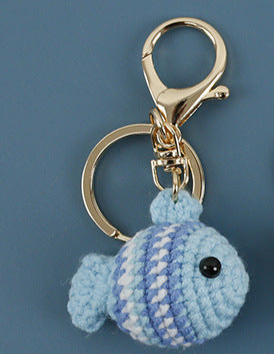 Hand Crocheted Clownfish Keychain