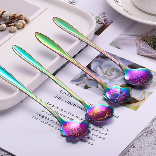 Floral Pattern Tea & Coffee Spoon Set